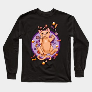 Halloween Candy Cat Long Sleeve T-Shirt